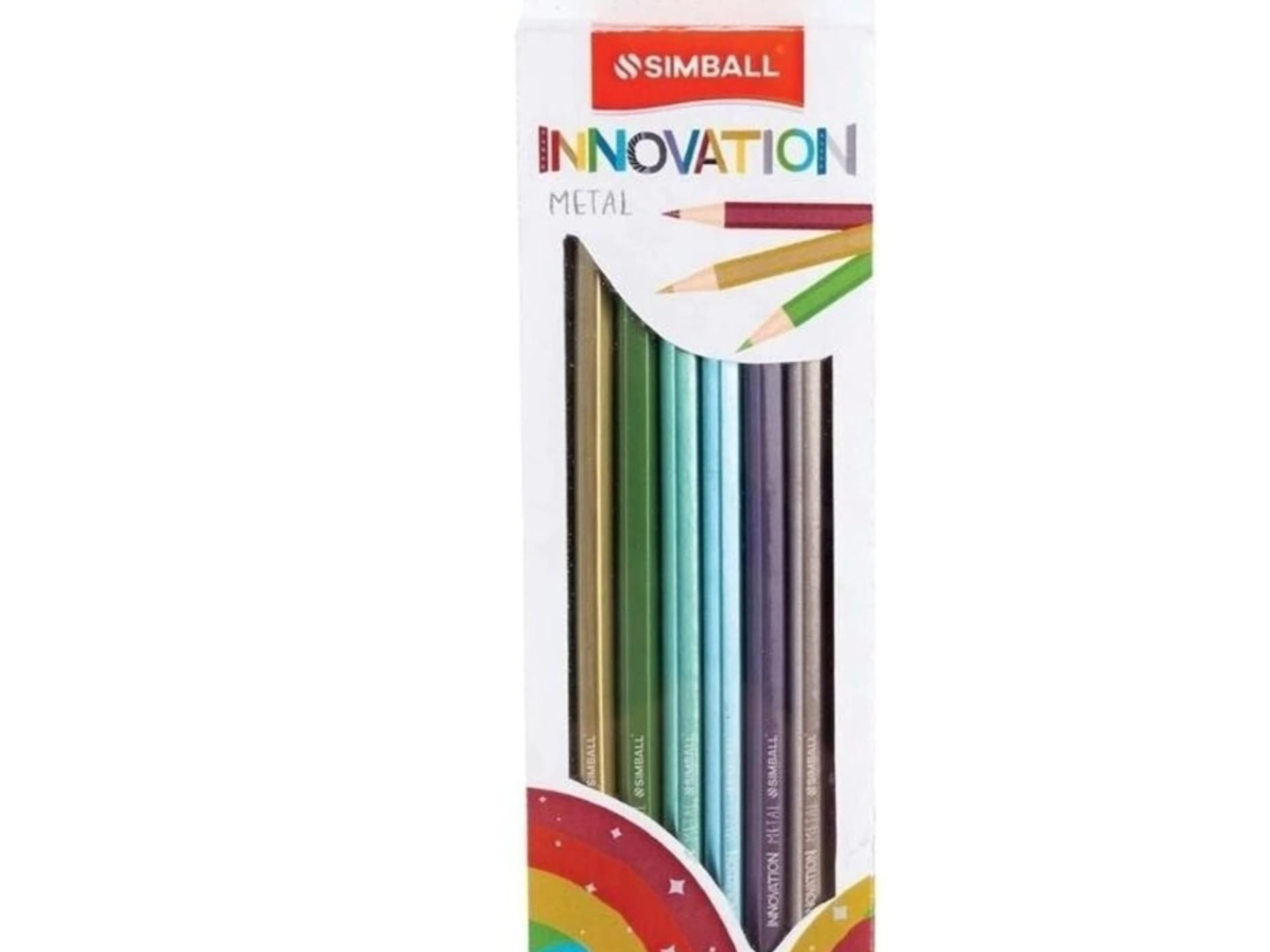 LÁPICES DE COLOR "SIMBALL" INNOVATION METÁLICOS x 8 UNIDADES