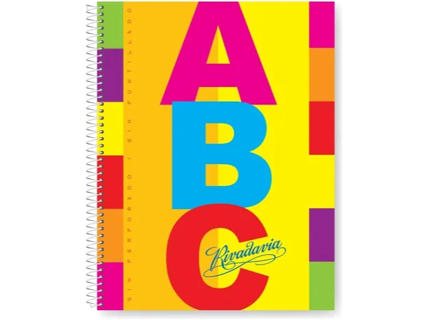 CUADERNO "RIVADAVIA" ABC A4 TAPA DURA x 60 HOJAS