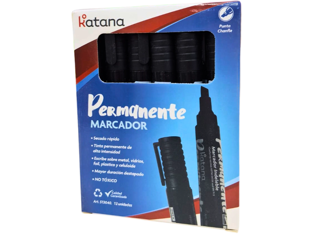MARCADOR BISELADO PERMANENTE "KATANA" x UNIDAD