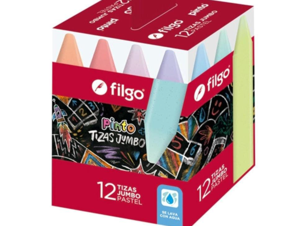 TIZAS "FILGO" JUMBO PASTEL x 12 UNIDADES