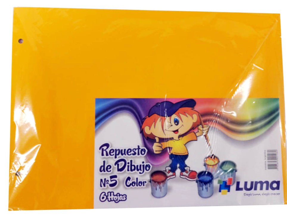 REPUESTO DIBUJO COLOR "LUMA" N °5 x 6 HOJAS