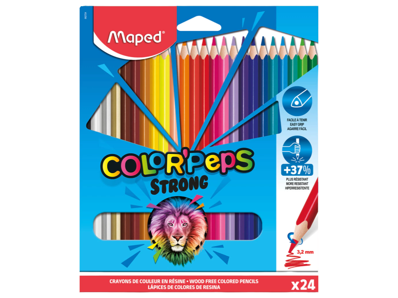 LÁPICES DE COLORES "MAPED" LARGOS x 24 UNIDADES
