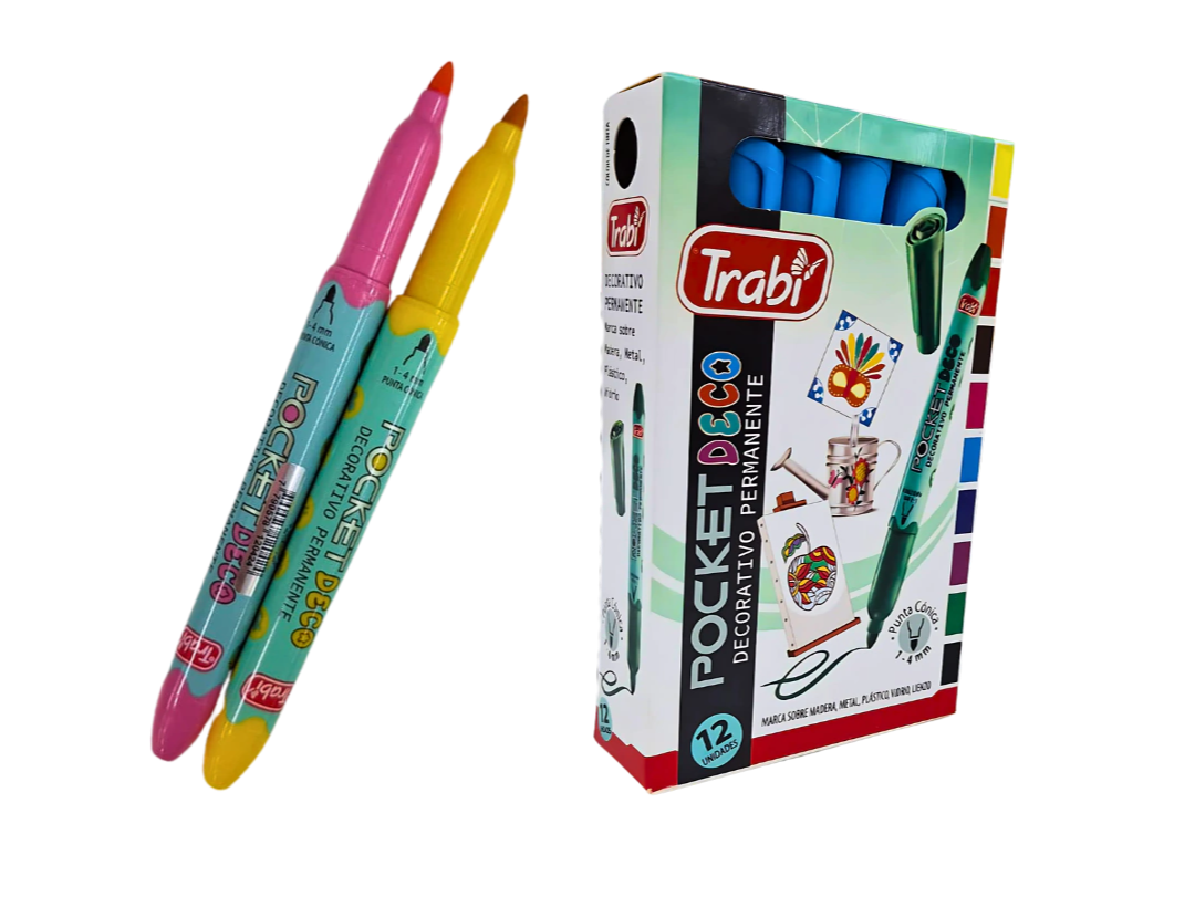 MARCADOR PERMANENTE DECORATIVO "TRABI" POCKET x UNIDAD