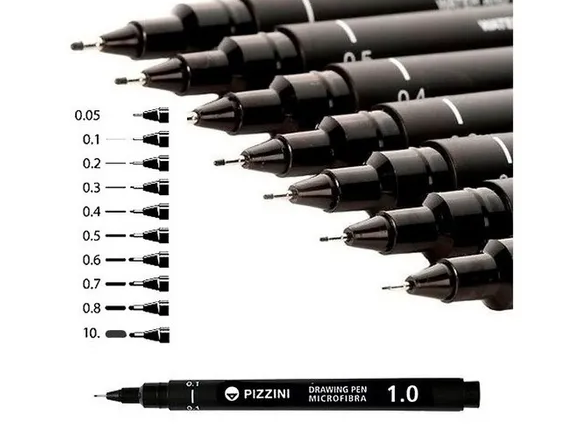 MARCADORES MICROFIBRA "PIZZINI" GRADUADO x UNIDAD