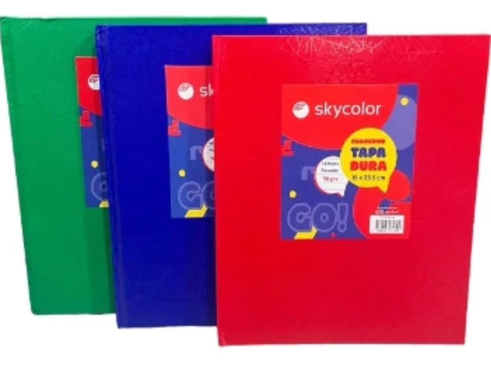 CUADERNO "SKYCOLOR" N°3 TAPA DURA 90Gx 48 HOJAS FORRADO RAYADO