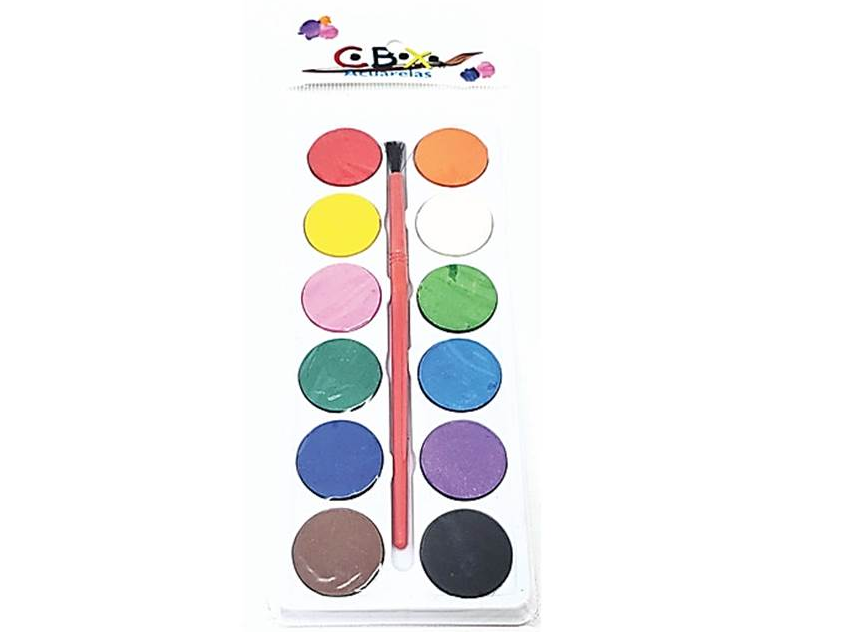 ACUARELA "CBX" x 12  CON PINCEL