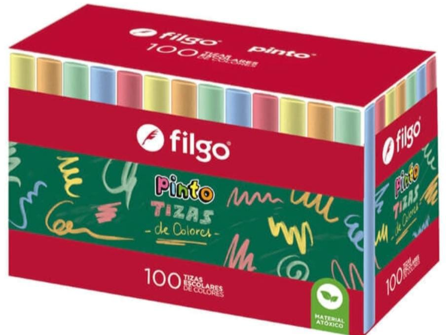 TIZAS DE COLORES " FILGO" x 100 UNIDADES