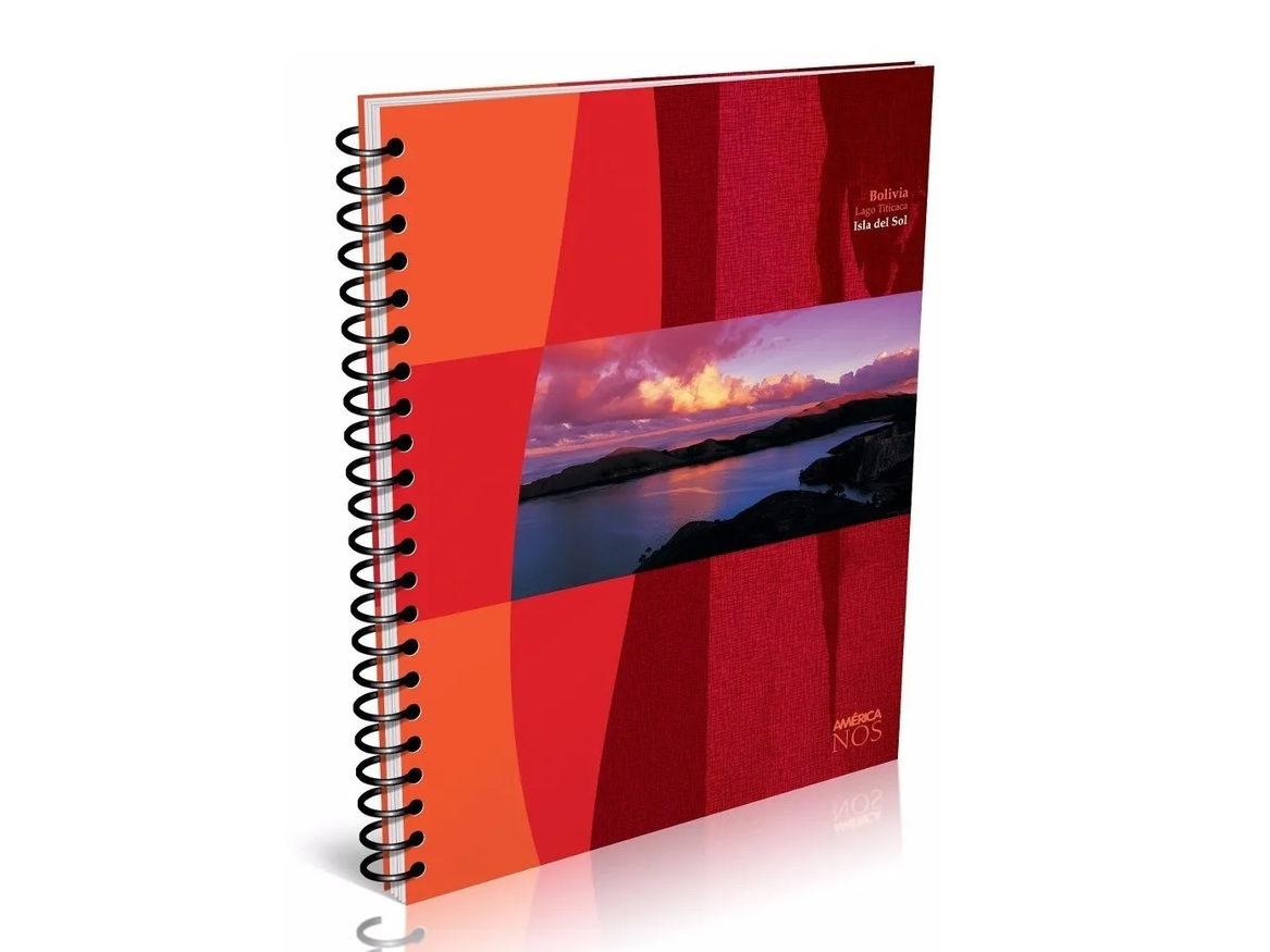 CUADERNO "AMÉRICA" CON ESPIRAL OFICIO x 80 HOJAS