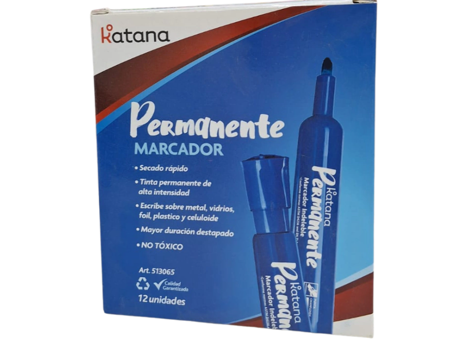 MARCADOR PERMANENTE PUNTA REDONDA "KATANA" x UNIDAD