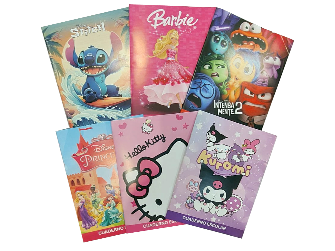 CUADERNO FANTASIA NENA TAPA FLEXIBLE x 24 HOJAS RAYADAS