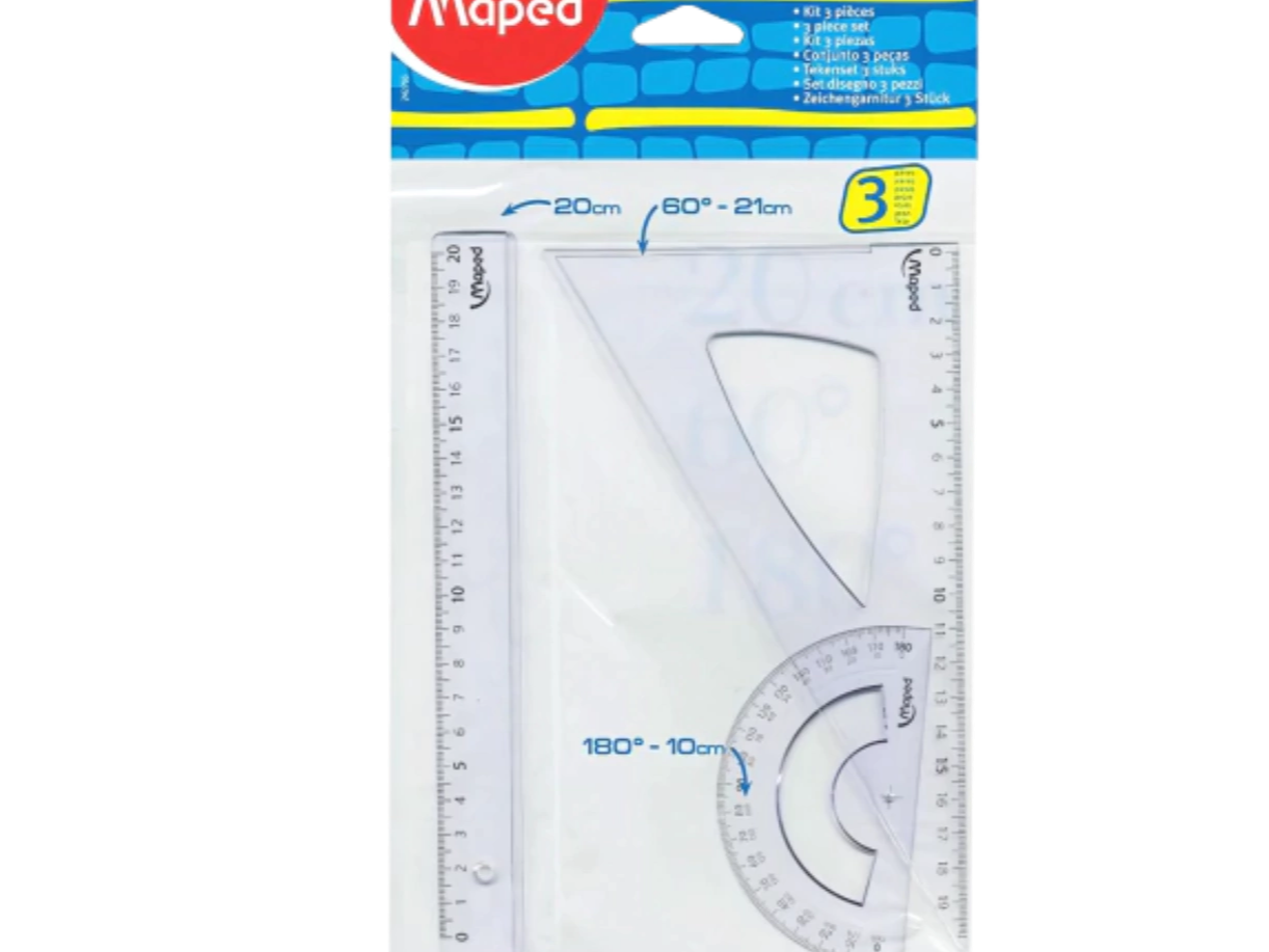 SET GEOMETRÍA "MAPED" x 3 PIEZAS