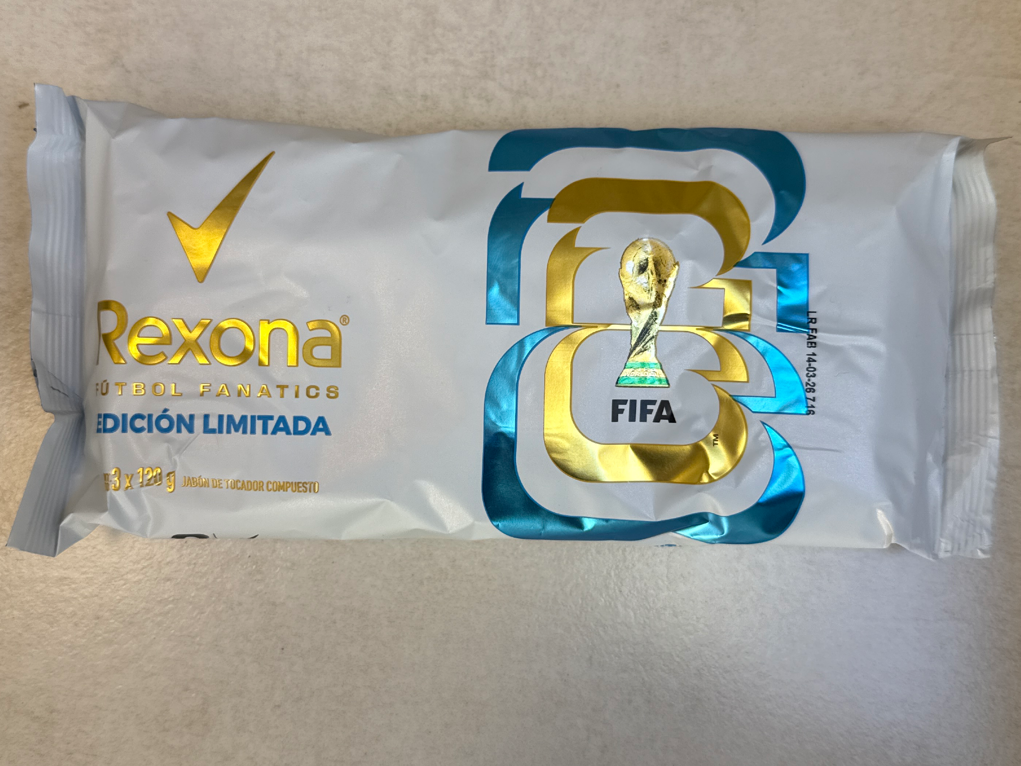 Jabón rexona x 3 fútbol fanatics