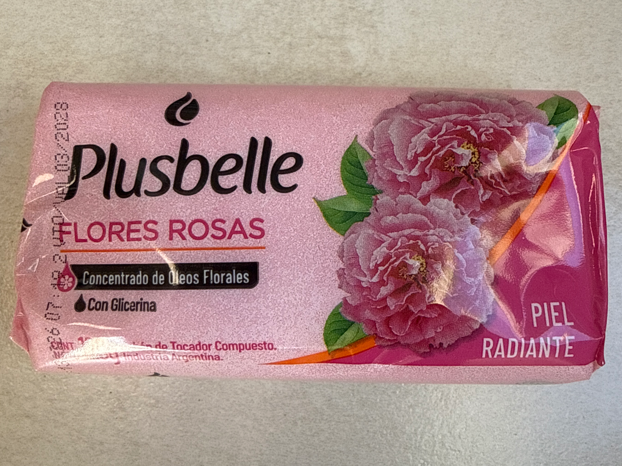 Jabón plusbelle x 120 g flores rosas