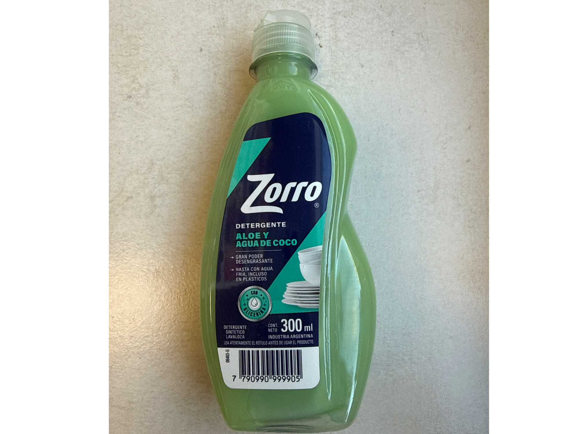 Detergente Zorro x 300 ml con aloe y agua de coco