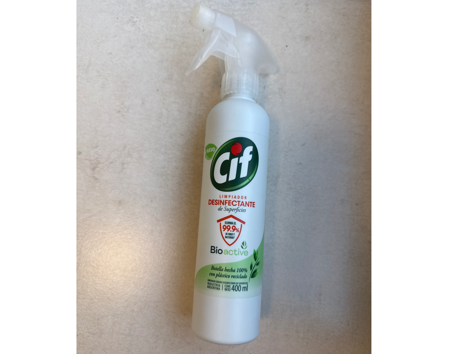 Cif limpiador desinfectante de superficies con gatillo x 400 ml