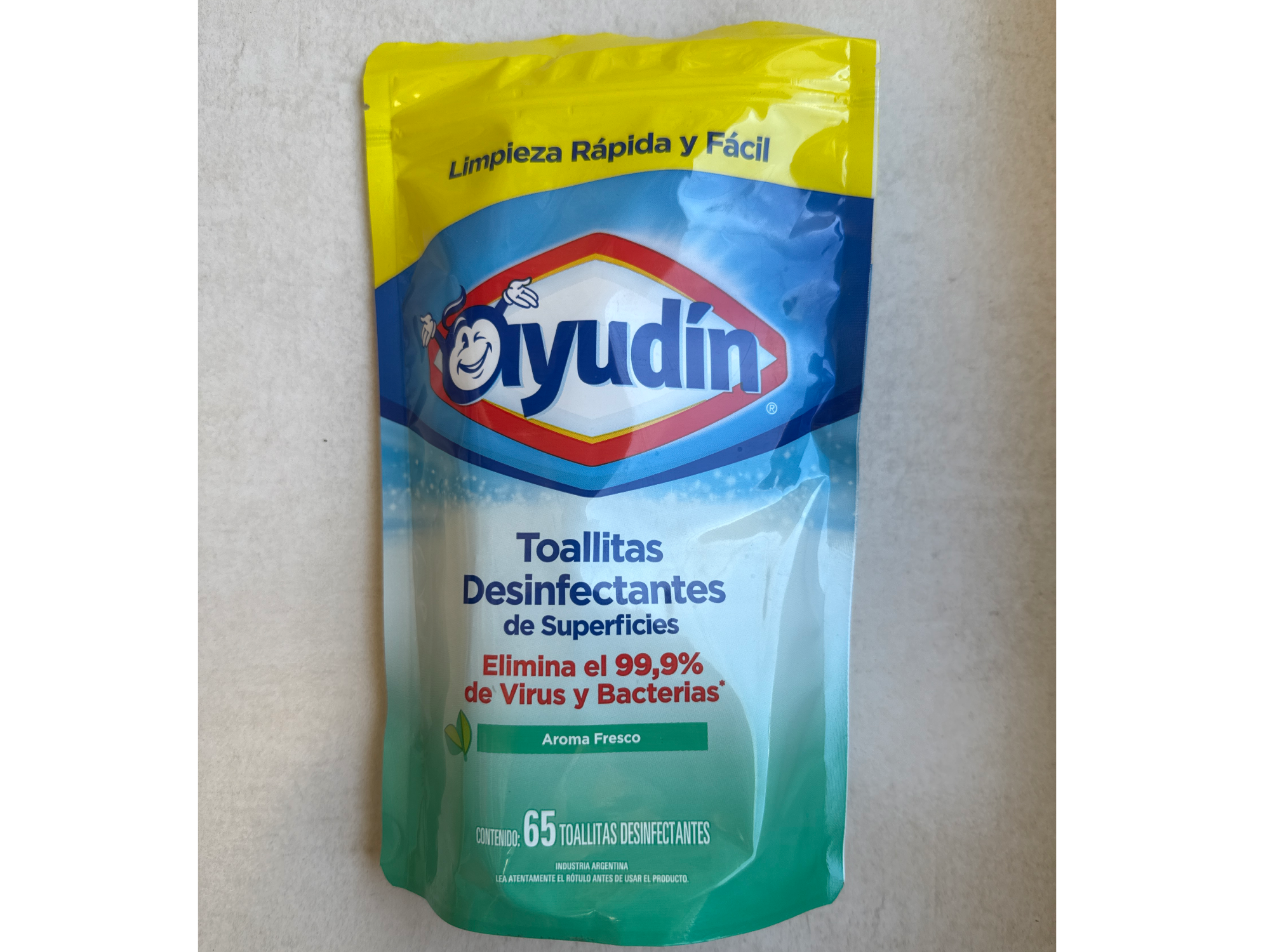 Toallitas Ayudin desinfectantes de superficies arom fresco x 65 unid