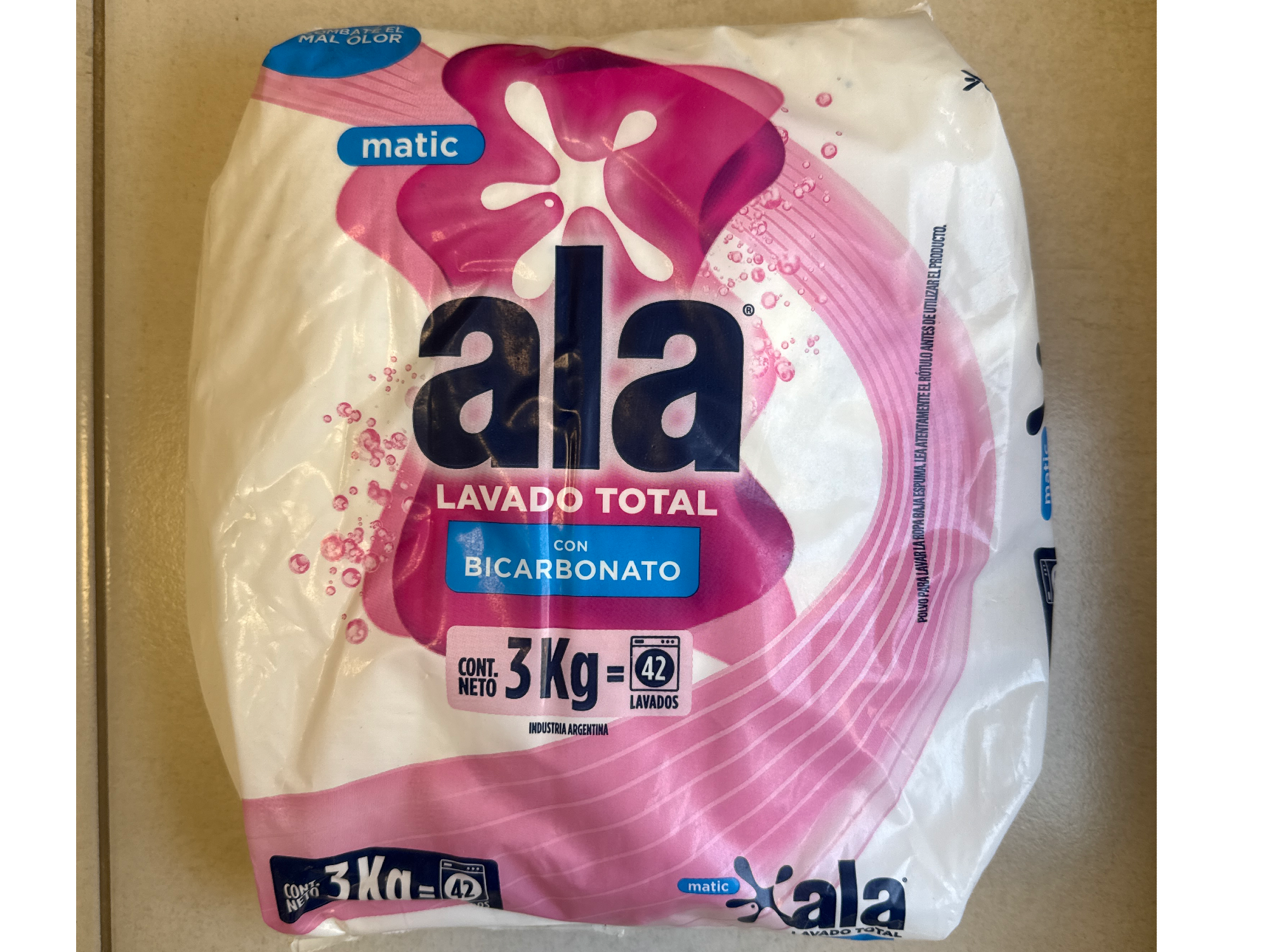 Jabón en polvo Ala x 3 kg matic, con bicarbonato