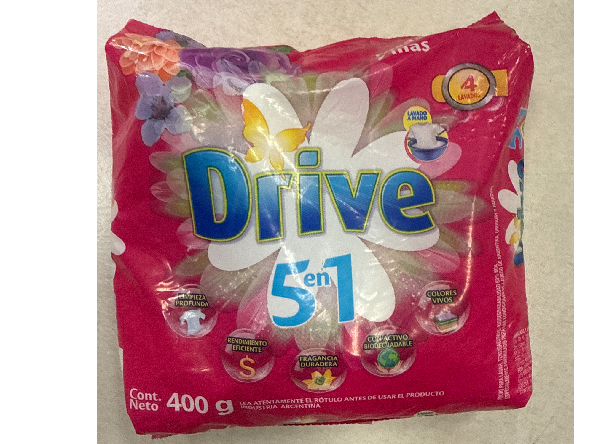 Jabón Drive en polvo lavado a mano x400g 5 en 1