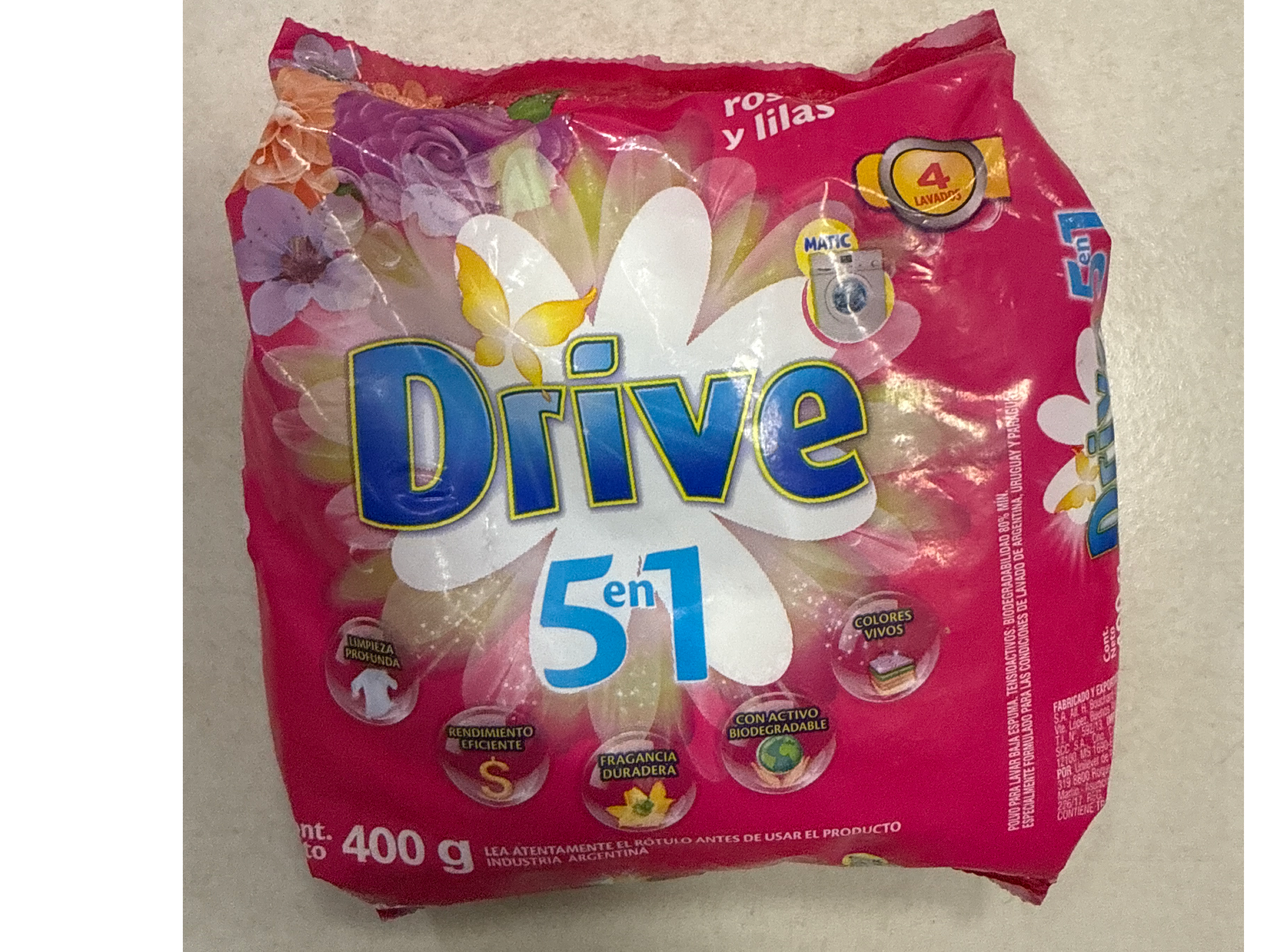 Jabón Drive en polvo Matic x400g 5 en 1