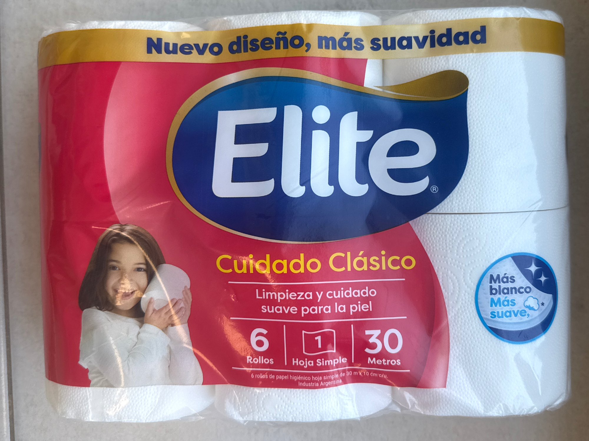 Papel higiénico x 6 - Elite cuidado clásico