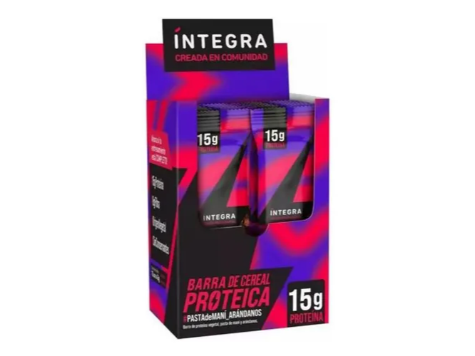 Barra de Cereal Protéica Pasta de Maní y Arándanos x 10 U