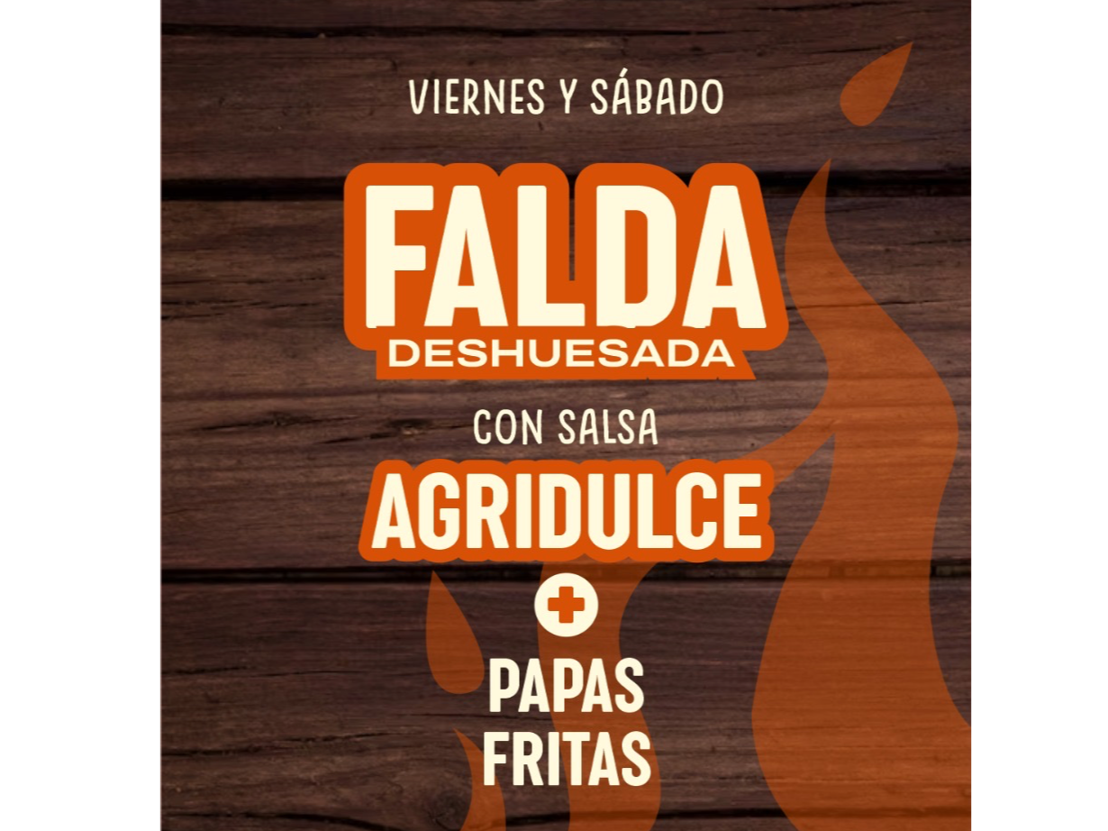 FALDA DEHUESADA AL HORNO CON SALSA DE PANCETA AGRIDULCE