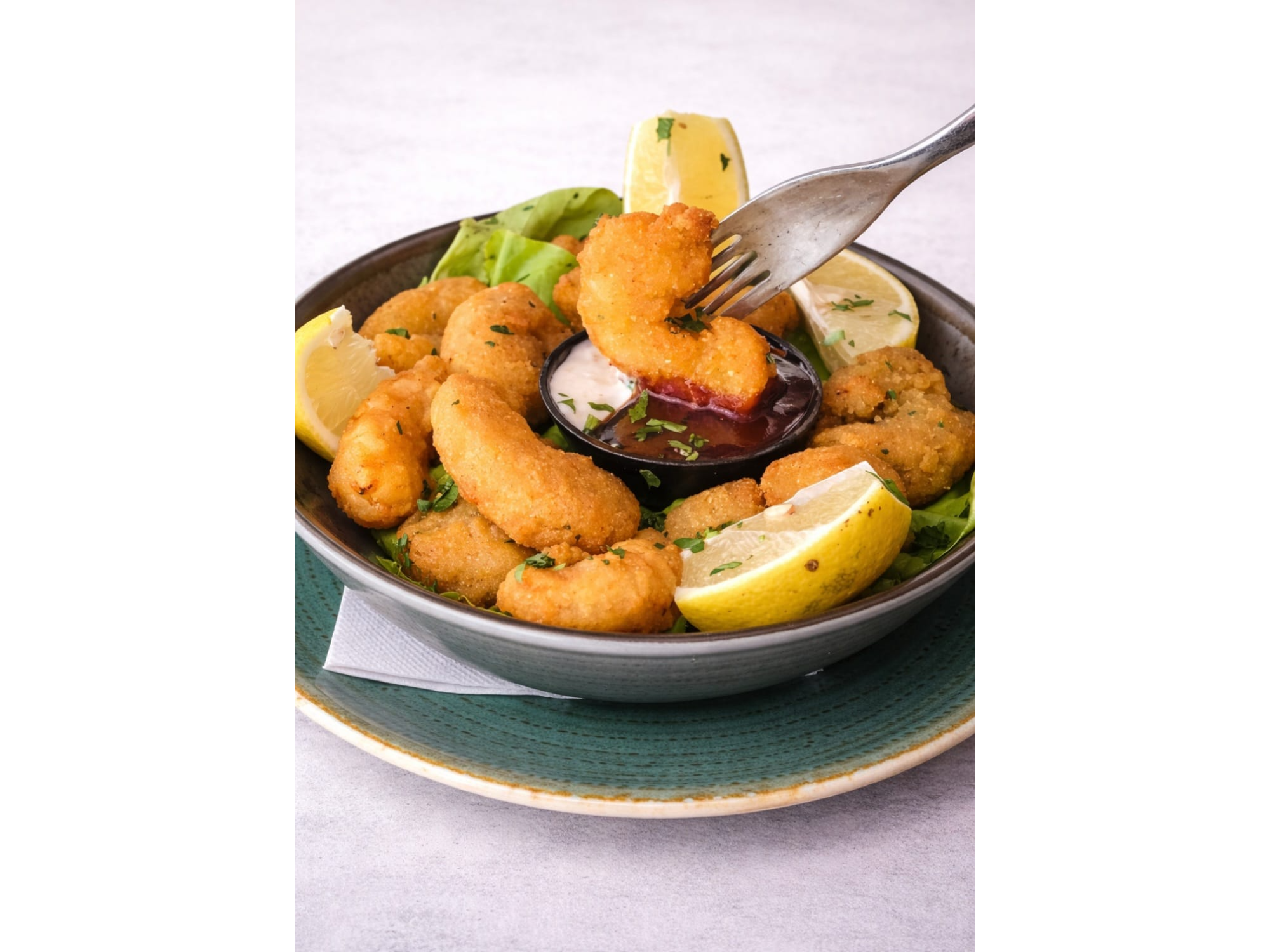 Langostinos rebozados