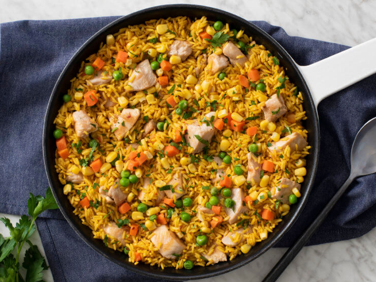 Arroz amarillo con pollo