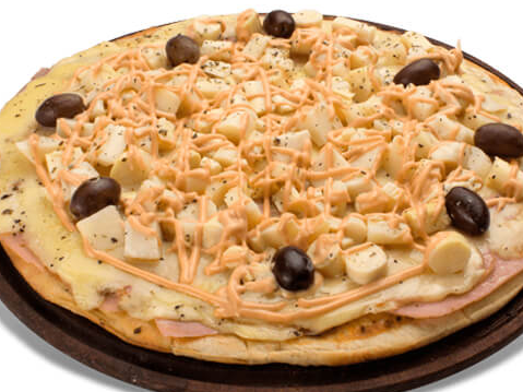Pizza palmitos y salsa golf