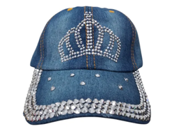 Gorra de jean con brillos