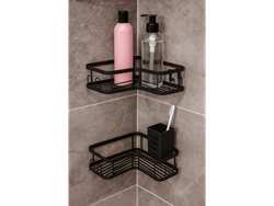 Juego de repisas esquineras metálicas para baño