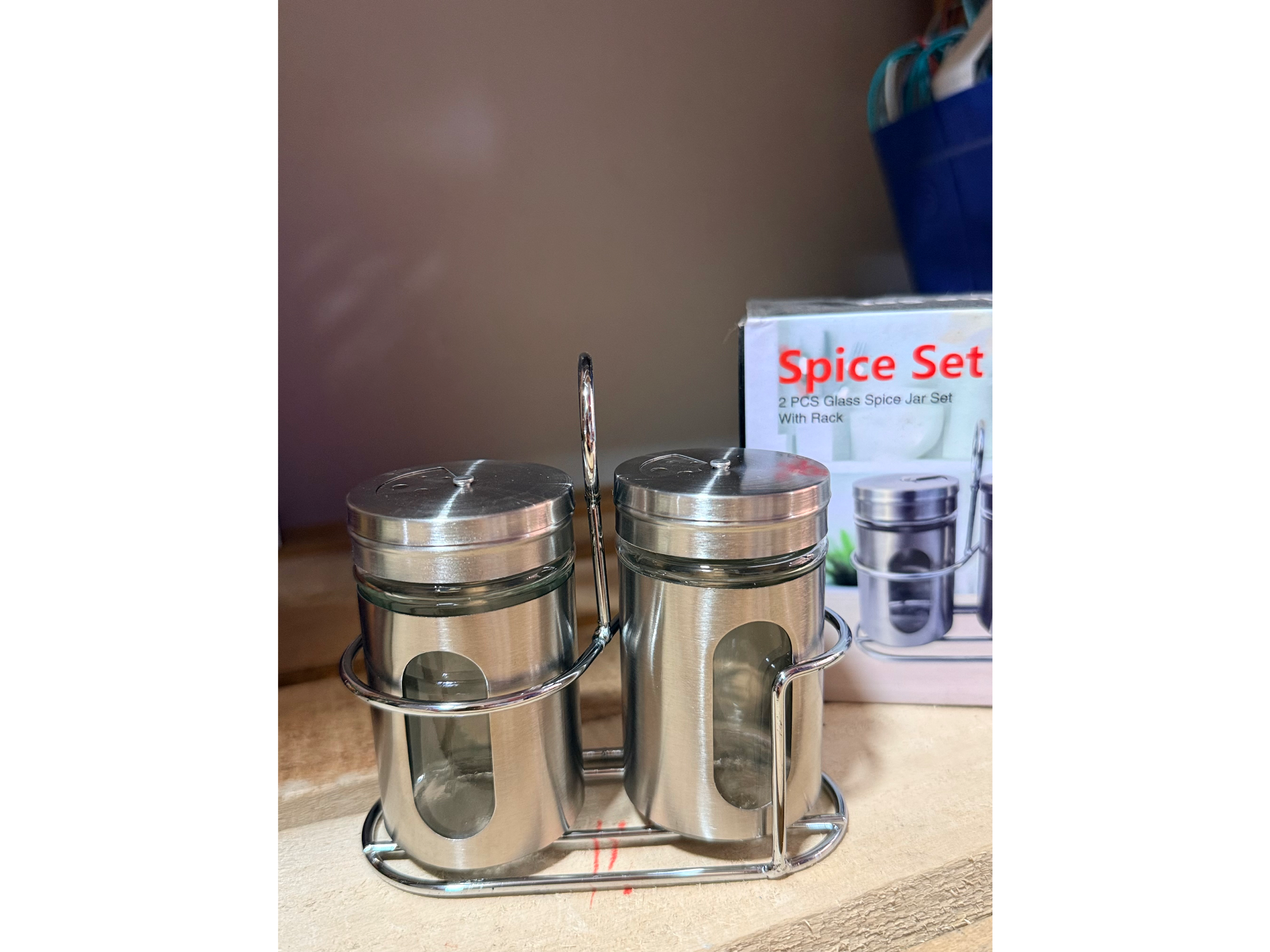 Set de especieros de acero inoxidable