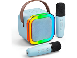 Parlante cuadrado con 2 micrófonos