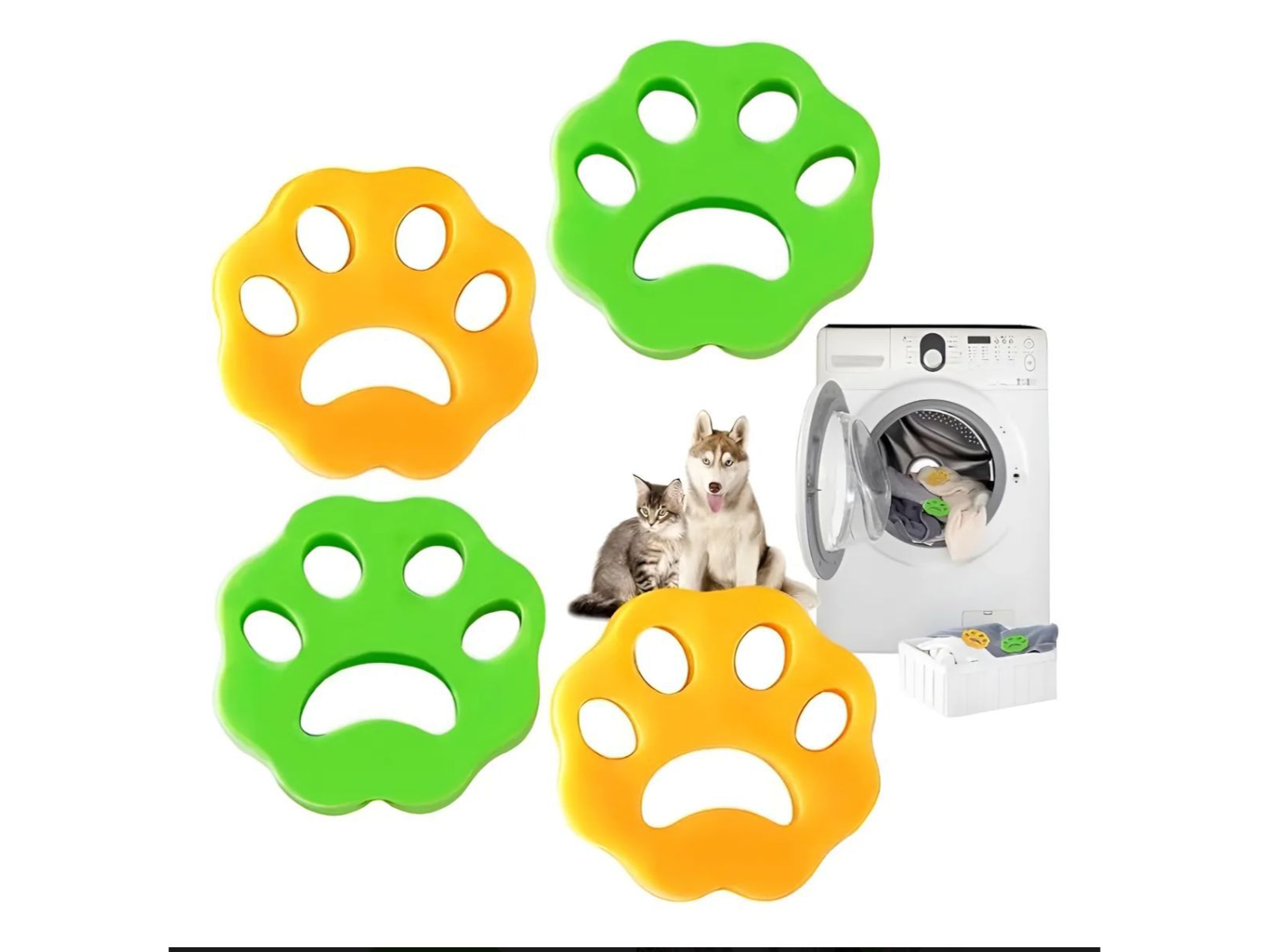 🐾 ATRAPA PELOS PARA LAVARROPAS CON FORMA DE PATITAS 🐾
