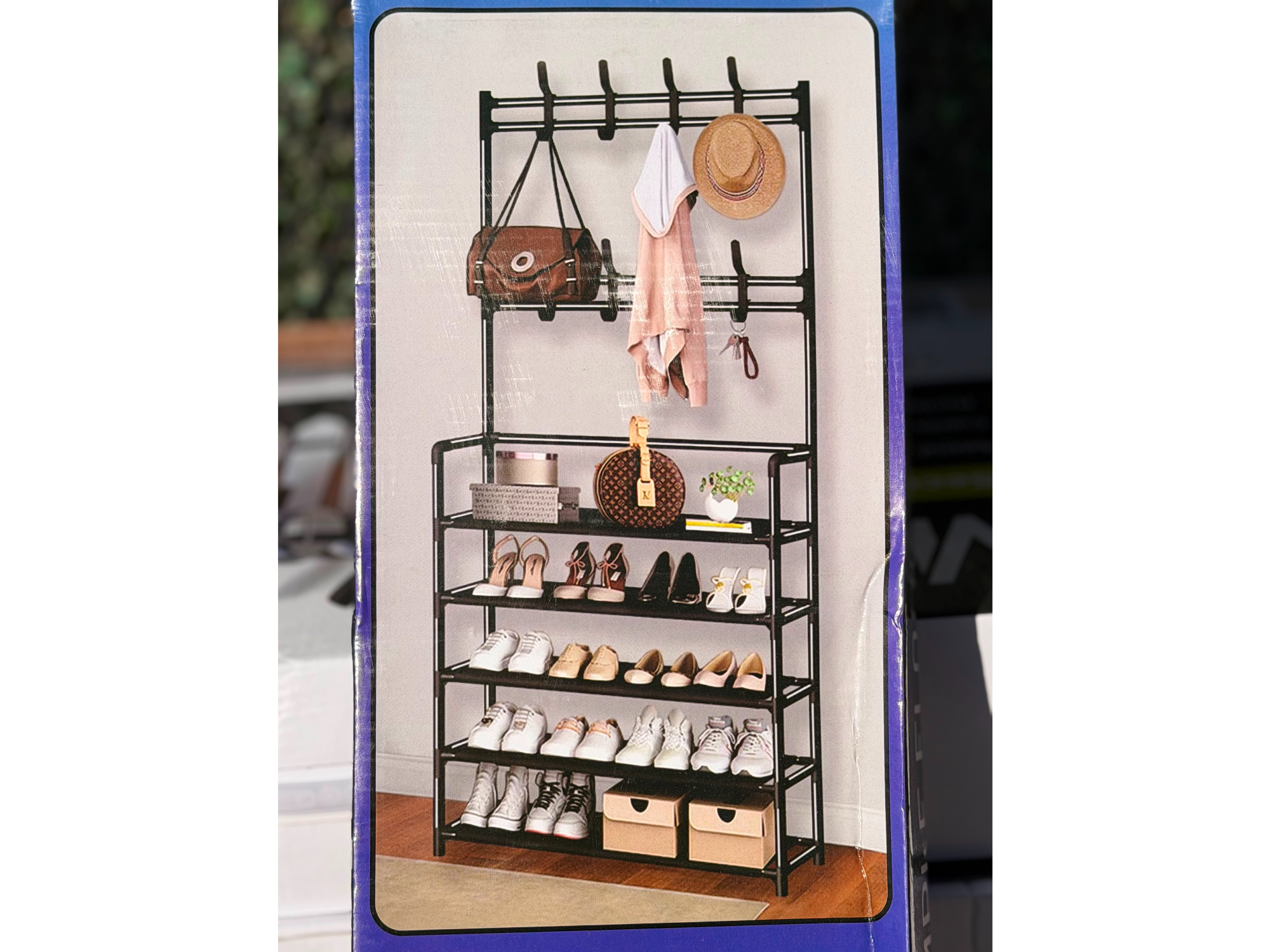 Perchero organizador multifuncion con zapatero