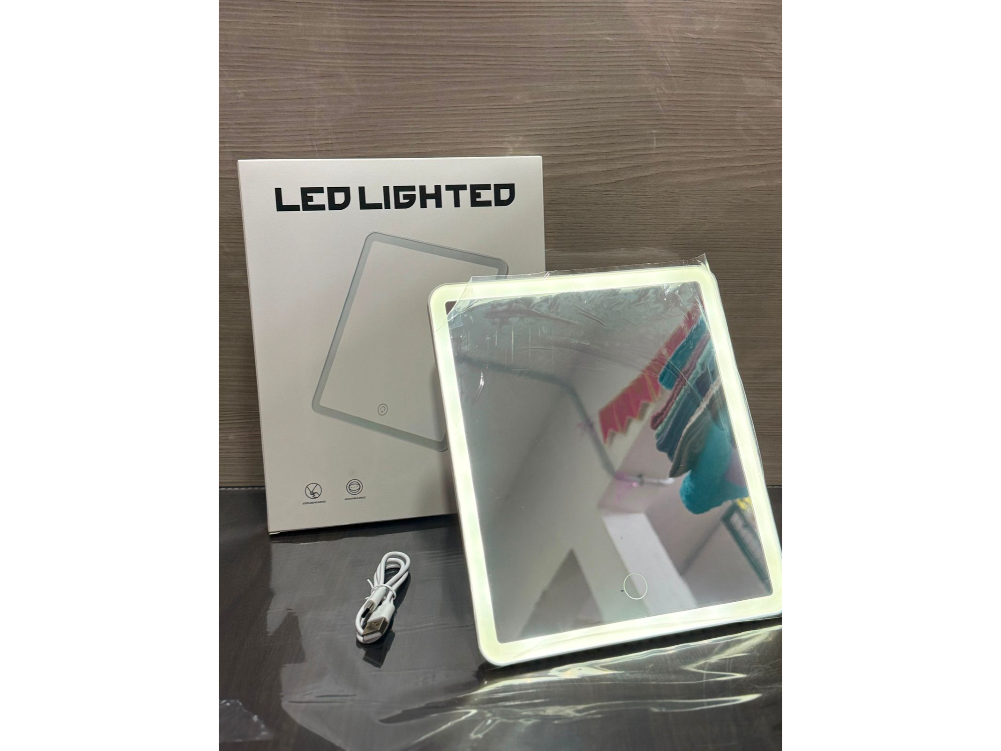Espejo led grande con luz táctil