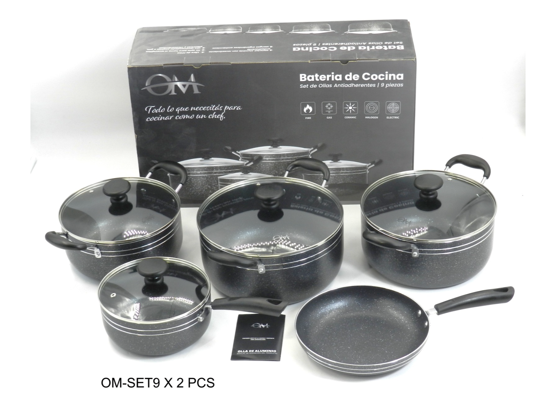 Bateria de cocina Om 9 piezas