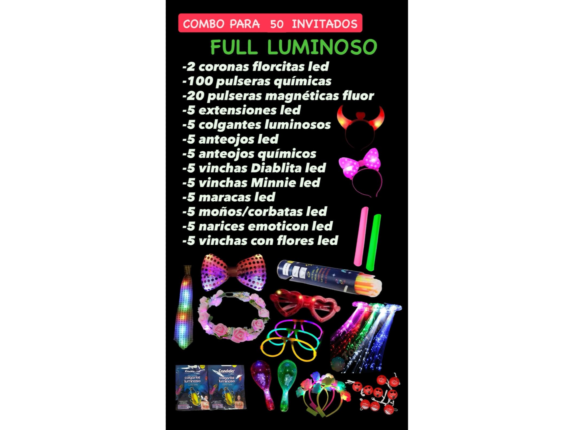Combo premium led 50 invitados