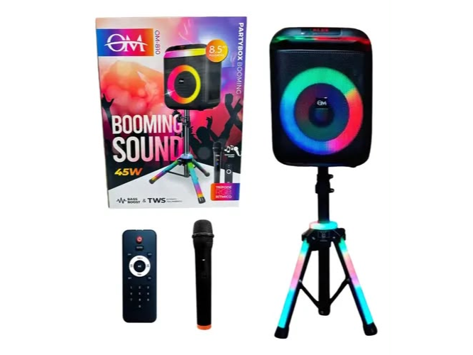 🎤🔊 Parlante Bluetooth con Micrófono y tripode rgb