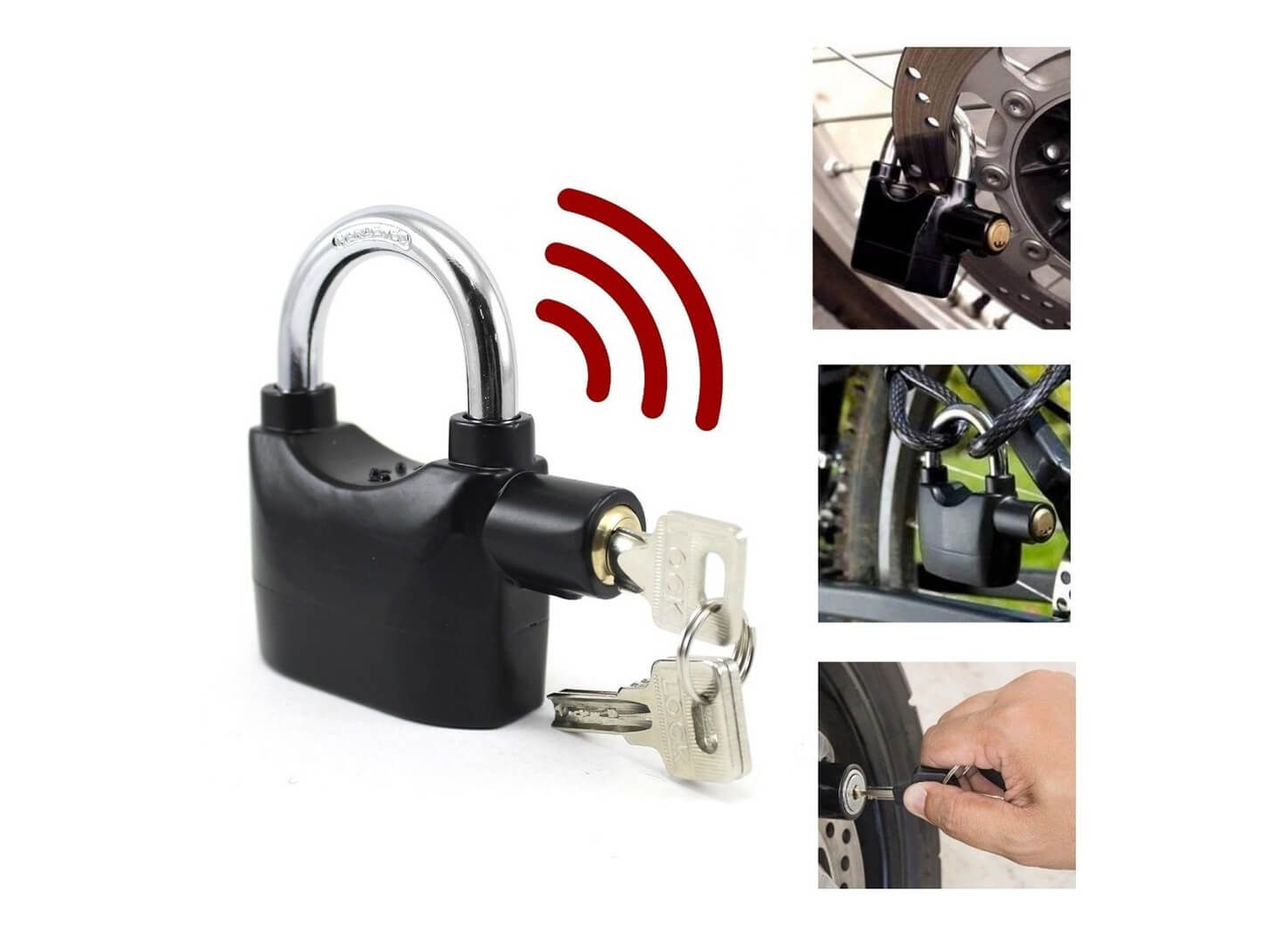 🚨🔐 CANDADO BLINDADO CON ALARMA Y LLAVE🔐🚨
