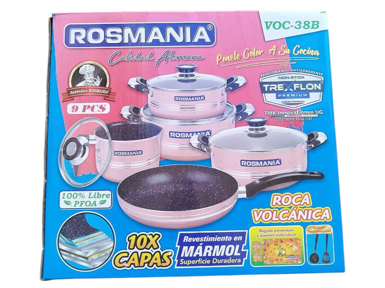 Set de ollas rosmania 9 piezas