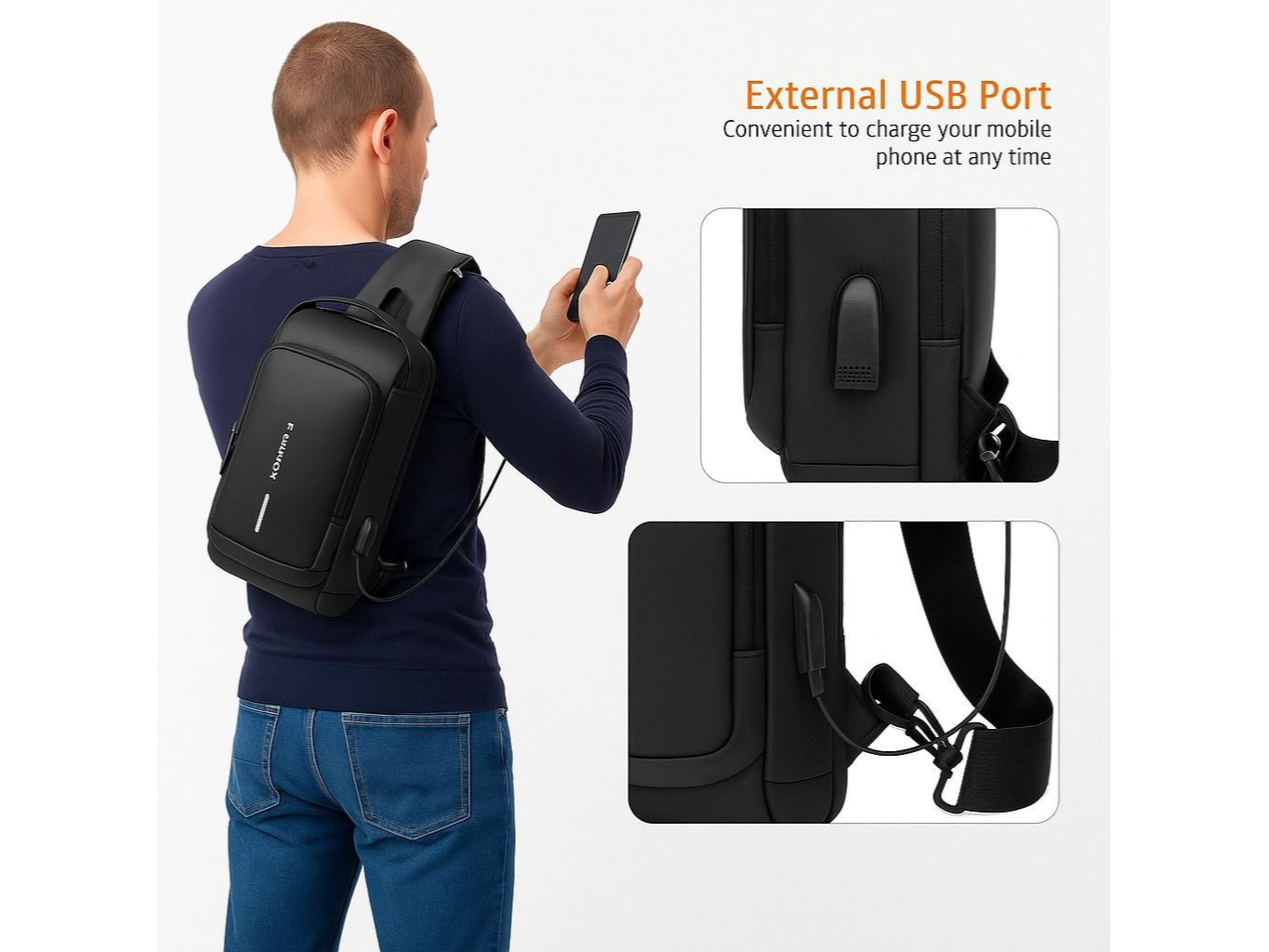 Mochila de pecho impermeable