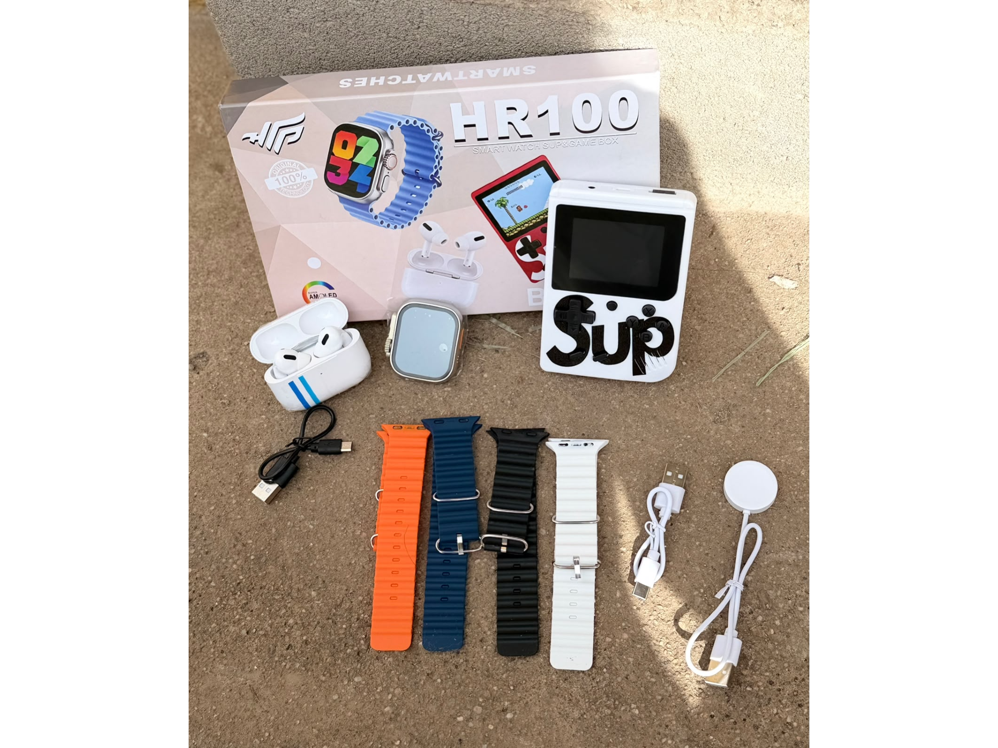 Combo HR100 smartwatch + consola + auriculares