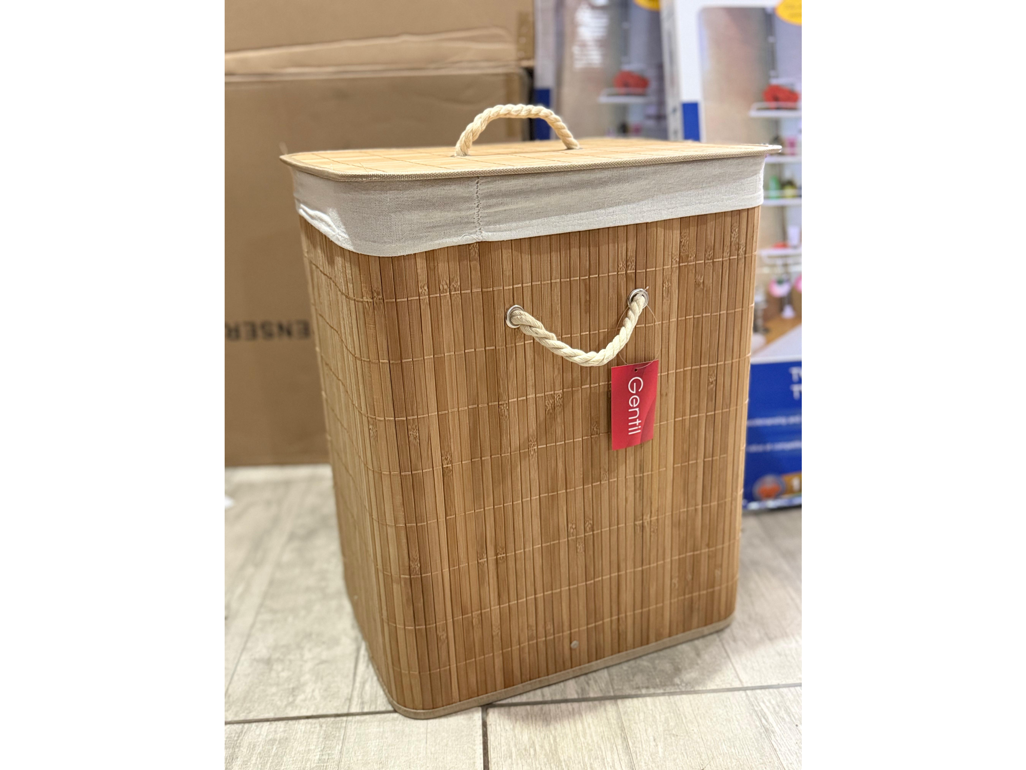 🧺 Cesto organizador de bambú con tapa