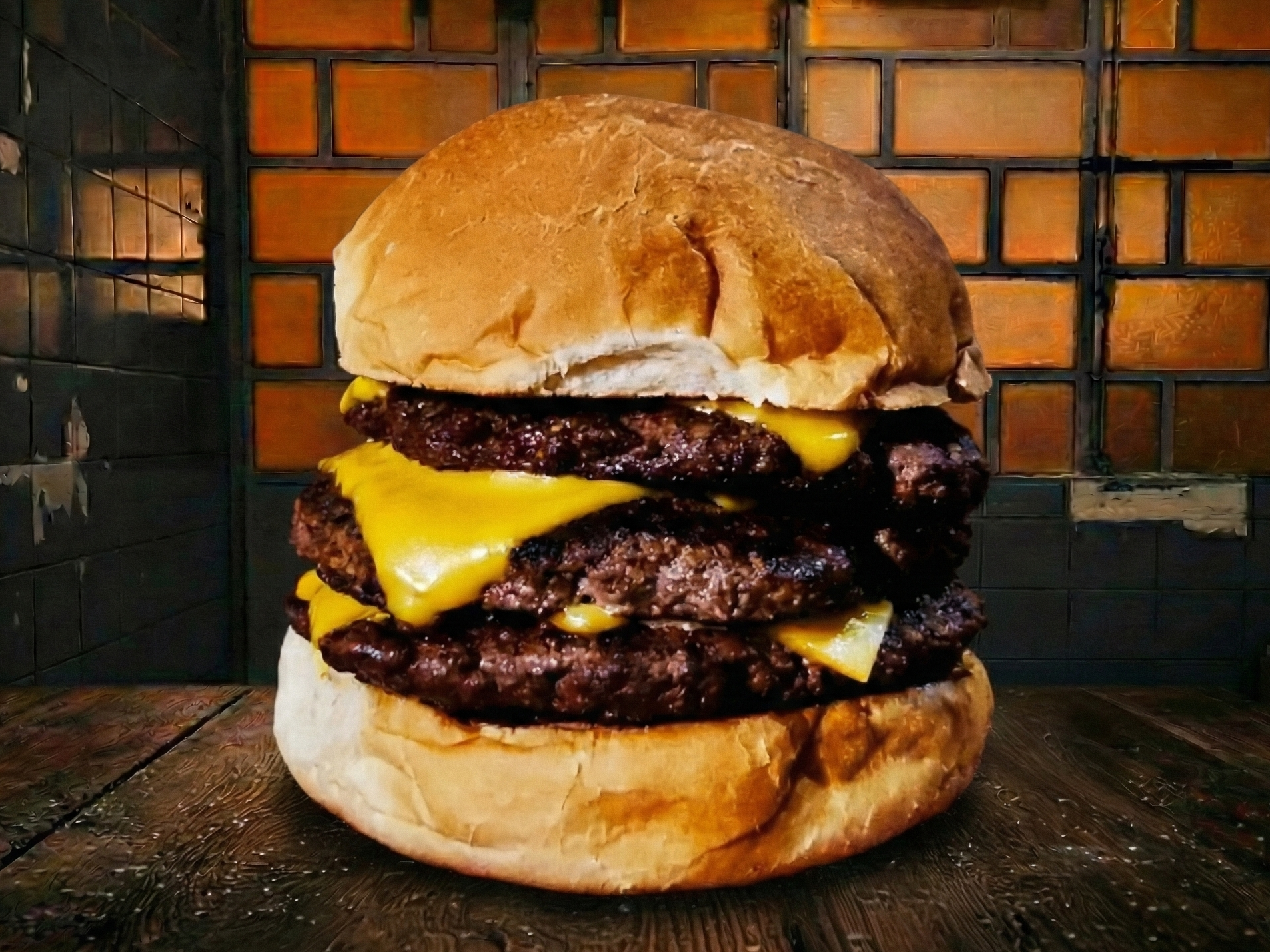 EL LINGOTE TRIPLE (Triple medalón, triple cheddar, triple sabor)