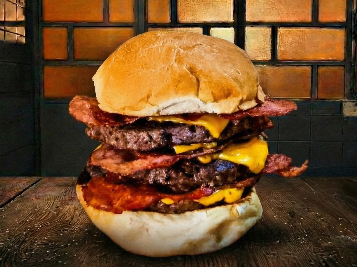 EL LINGOTE FULL (Medallón x3, triple cheddar y panceta)