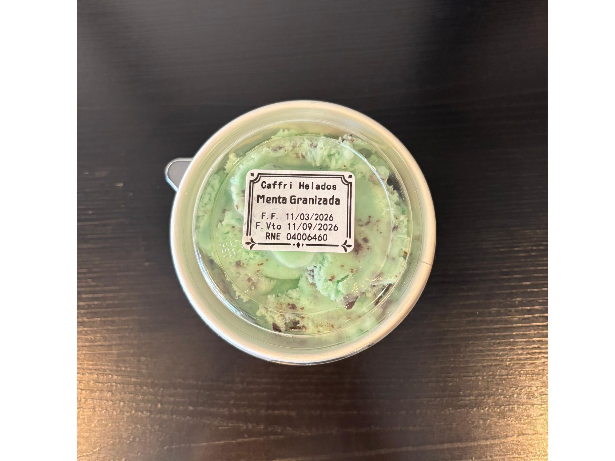 HELADO ARTESANAL CAFFRI MENTA GRANIZADA 250 GRS