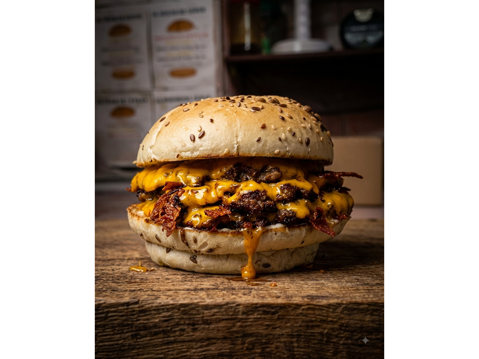 LA FORJA TRIPLE (Medallón smaxh, panceta y cheddar x3)