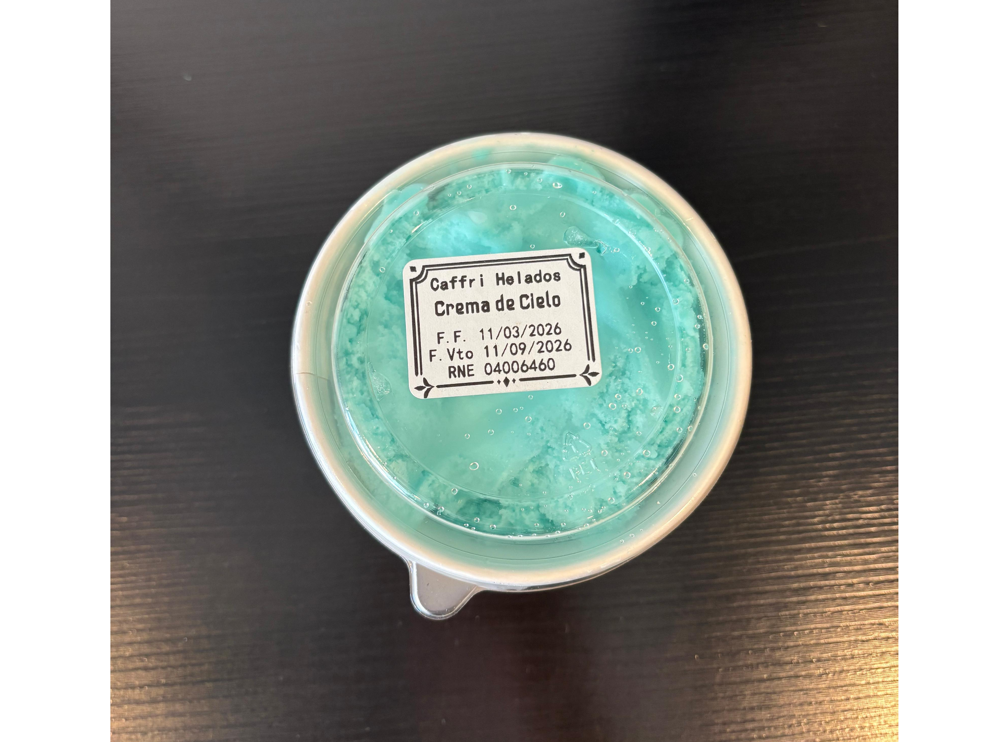 HELADO ARTESANAL CAFFRI CREMA DEL CIELO 250 GRS
