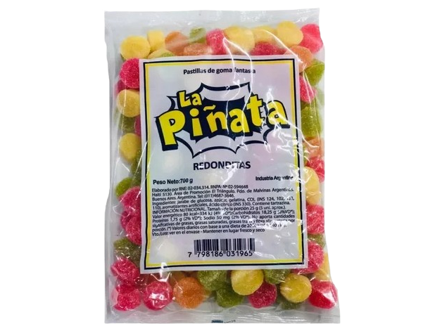 GOMAS REDONDITAS LA PIÑATA X 700 GRS